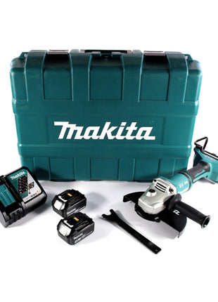 Makita DGA 900 RFK Meuleuse d'angle sur batterie 36 V (2x 18 V) 230 mm sans balais 2x batterie 3,0 Ah + chargeur + coffret