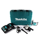 Amoladora angular a batería Makita DGA 900 PMK 36 V (2x 18 V) 230 mm sin escobillas + 2x batería 4,0 Ah + cargador doble + maletín