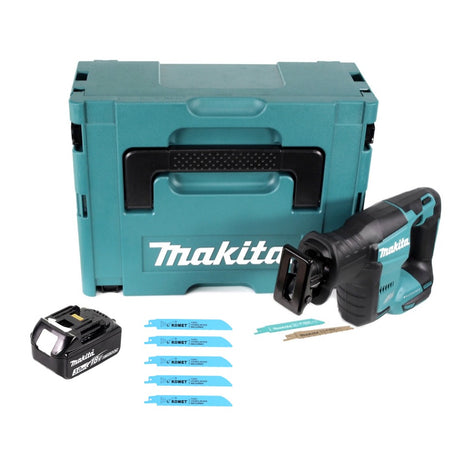 Makita DJR 188 F1J Akku Reciprosäge 18 V Brushless + 1x Akku 3,0 Ah + 5x Sägeblatt Metal Wood + Makpac - ohne Ladegerät - Toolbrothers