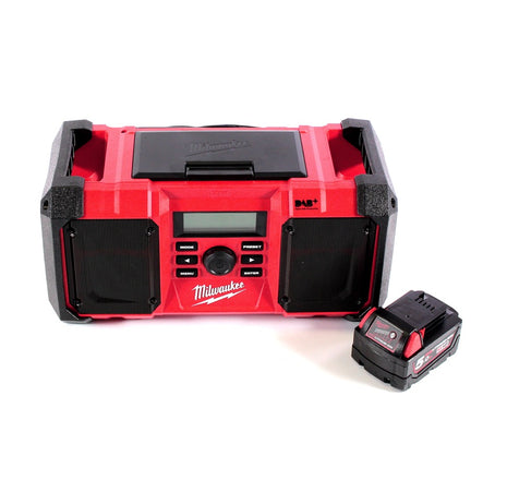 Milwaukee M18 JSR DAB+-501 Akku / Netz Radio Baustellenradio 18 V + 1x Akku 5,0 Ah - ohne Ladegerät