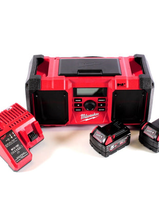 Milwaukee Milwaukee M18 JSR DAB+-502C batterie / radio de chantier 18 V + 2x batterie rechargeable 5,0 Ah + chargeur