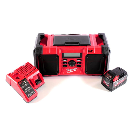 Milwaukee M18 JSR DAB+-901C Akku / Netz Radio Baustellenradio 18 V + 1x Akku 9,0 Ah + Ladegerät