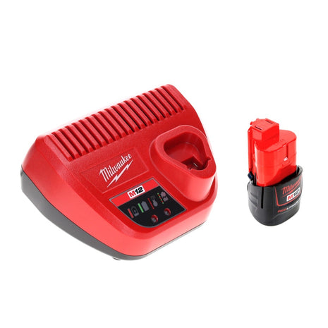 Kit de démarrage de batterie Milwaukee 12 V avec 1x batterie 1,5 Ah + chargeur M12 C12C