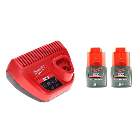 Milwaukee Akku Starter Set 12 V mit 2x Akku 2,0 Ah + M12 C12C Ladegerät - Toolbrothers