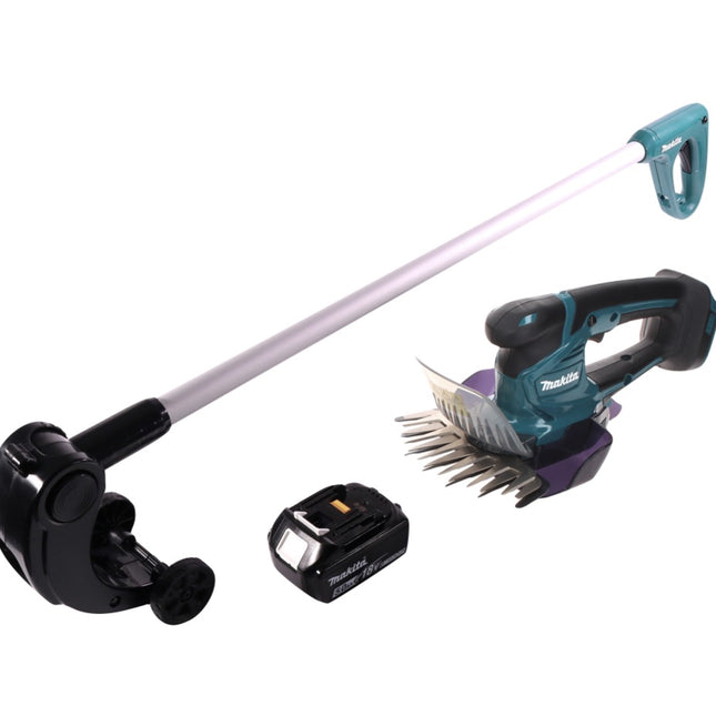 Makita DUM 604 T1 Akku Grasschere 18 V + Griffverlängerung mit Rolle + 1x Akku 5,0 Ah - ohne Ladegerät
