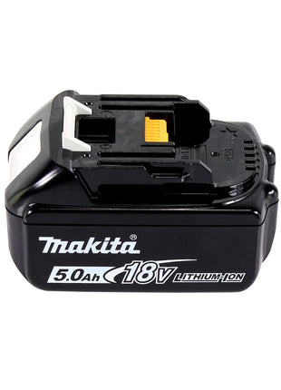 Tijeras para césped a batería Makita DUM 604 T1 18 V + extensión de mango con rodillo + 1x batería 5,0 Ah - sin cargador