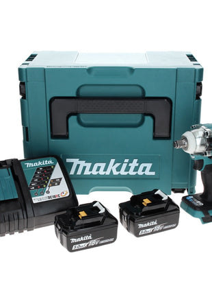 Makita DTW 300 RTJ Akku Schlagschrauber 18 V 330 Nm 1/2" Brushless + 2x Akku 5,0 Ah + Ladegerät + Makpac