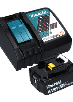 Tijera cortacésped a batería Makita DUM 604 RF1X 18 V con cuchilla cortacésped y arbustos + 1x batería 3,0 Ah + cargador