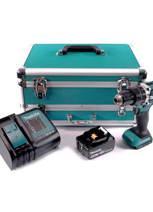 Makita DHP 484 ST1TX Perceuse à percussion sans fil 18 V 54 Nm Brushless + 1x Batterie 5,0 Ah + Chargeur + Coffret aluminium TX + Jeu d’embouts et de forets, 70 pcs.