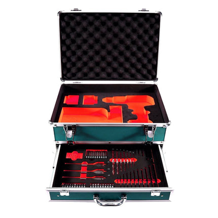 Makita DHP 484 ST1TX Trapano avvitatore con percussione a batteria 18V 54Nm + 1x Batteria 5,0 Ah + Caricabatterie + Set 70 punte + Valigetta in alluminio TX