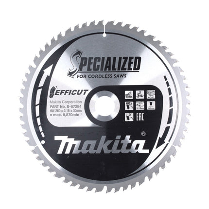Makita CMSXF26080G Lama per sega SPECIALIZED EFFICUT / 260 x 30 x 1,65 mm / 60 Denti / per legno ( B-67284 )