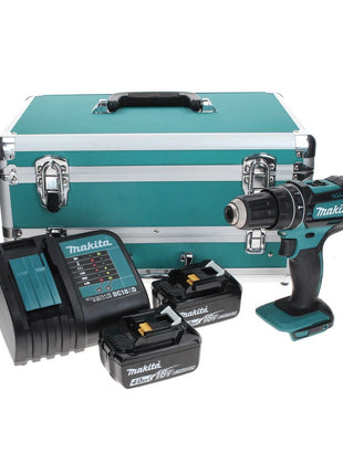 Makita DHP 482 SMTX Perceuse visseuse à percussion sans fil 18 V 62 Nm + 2x Batteries 4,0 Ah + Chargeur + Coffret aluminium TX + Jeu d’embouts et de forets, 70 pcs.