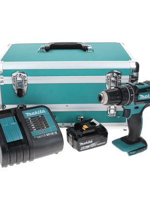 Makita DHP 482 SG1TX taladro percutor inalámbrico 18 V 62 Nm + 1x batería 6,0 Ah + cargador + juego de brocas de 70 piezas + maletín de aluminio TX