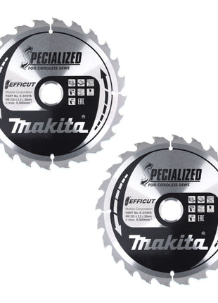 Makita CCM23524G SPECIALIZED EFFICUT Lame de scie, 235 x 30 x 1,5 mm, 24 dents, pour bois - 2 pcs. (2x E-01915)