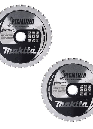 Makita MCCS15033E Hoja de sierra SPECIALIZED EFFICUT 150 x 20 x 1,1 mm 2 piezas (2x B-69325) 33 dientes para metal