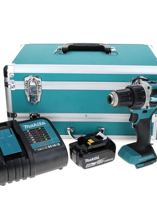 Makita DDF 484 SM1TX Perceuse-visseuse sans fil 18 V 54 Nm Brushless + 1x Batterie rechargeable 4.0 Ah + Chargeur + Jeu de mèches - 70 pièces + Coffret aluminium TX