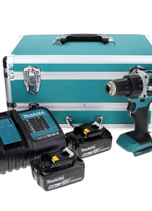 Makita DDF 484 SGTX Perceuse-visseuse sans fil 18 V 54 Nm Brushless + 2x Batteries rechargeables 6,0 Ah + Chargeur + Jeu de 70 mèches + Mallette en aluminium TX