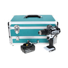 Makita DHP 482 T1TX W Perceuse à percussion sans fil 18 V 62 Nm, blanc + 1x Batterie 5,0 Ah + Coffret aluminium TX + Jeu d’embouts et de forets, 70 pcs. - sans chargeur