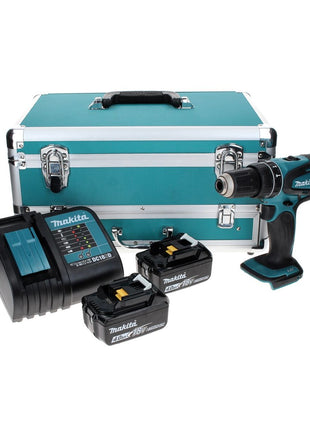 Makita DHP 456 SMTX Akku Schlagbohrschrauber 18 V 50 Nm + 2x Akku 4,0 Ah + Ladegerät + 70 tlg. Bit Bohrer Set + TX Alu Koffer