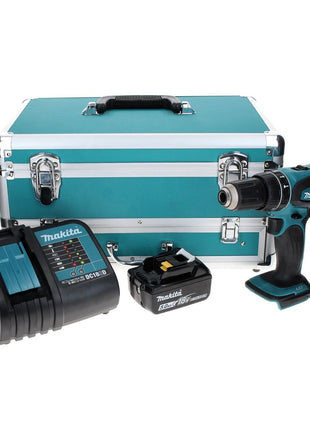 Makita DHP 456 ST1TX Perceuse à percussion sans fil 18 V 50 Nm + 1x Batterie 5,0 Ah + Chargeur + Coffret aluminium TX + Jeu d’embouts et de forets, 70 pcs.