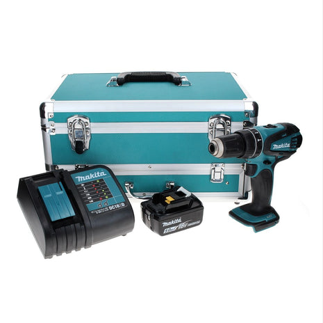 Makita DHP 456 ST1TX taladro percutor inalámbrico 18 V 50 Nm + 1x batería 5,0 Ah + cargador + juego de brocas de 70 piezas + maletín de aluminio TX