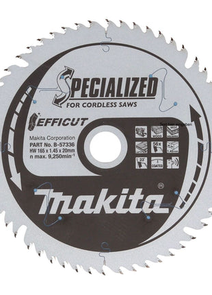 Makita DSP 600 ZJ Akku Tauchsäge 36 V (2x 18 V) Brushless + EFFICUT Kreissägeblatt + Makpac - ohne Akku, ohne Ladegerät