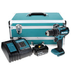 Makita DHP 485 SM1TX Trapano avvitatore con percussione a batteria 18V 50Nm + 1x Batteria 4,0 Ah + Caricabatterie + Set 70 punte + Valigetta in alluminio TX