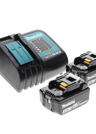 Taladro percutor a batería Makita DHP 485 SMTX 18 V 50 Nm sin escobillas + 2x baterías 4,0 Ah + cargador + juego de brocas de 70 piezas + maletín de aluminio TX