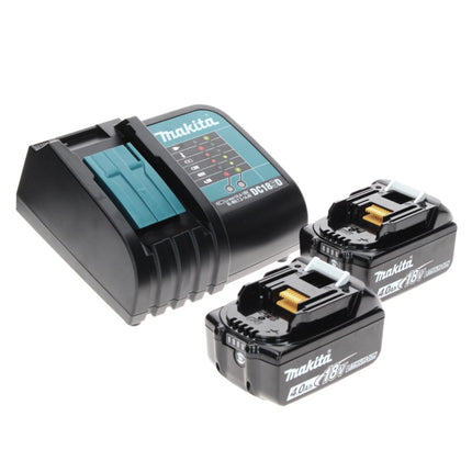 Makita DHP 485 SMTX Trapano avvitatore con percussione a batteria 18V 50Nm + 2x Batterie 4,0 Ah + Caricabatterie + Set 70 punte + Valigetta in alluminio TX