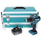 Makita DHP 485 T1TX Trapano avvitatore con percussione a batteria 18V 50Nm + 1x Batteria 5,0 Ah + Set 70 punte + Valigetta in alluminio TX - senza caricabatterie