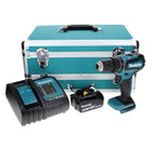 Makita DHP 485 ST1TX Akku Schlagbohrschrauber 18 V 50 Nm Brushless + 1x Akku 5,0 Ah + Ladegerät + 70 tlg. Bit Bohrer Set + TX Alu Koffer