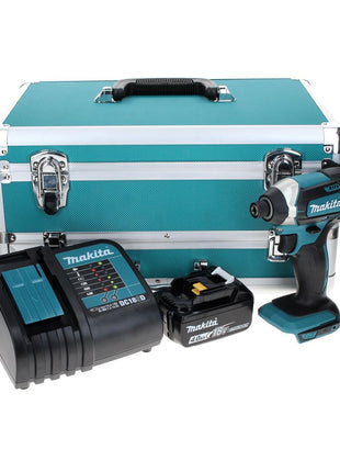 Makita DTD 152 SM1TX Akku Schlagschrauber 18 V 165 Nm + 1x Akku 4,0 Ah + Ladegerät + 70 tlg. Bit Bohrer Set + TX Alu Koffer