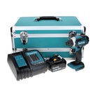 Makita DTD 152 SM1TX Visseuse à chocs sans fil 18 V 165 Nm + 1x Batterie 4.0 Ah + Chargeur + Jeu de mèches 70 pièces + Mallette TX