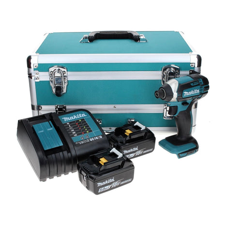 Makita DTD 152 STTX Visseuse à chocs sans fil 18 V 165 Nm + 2x Batteries 5.0 Ah + Chargeur + Jeu de mèches 70 pièces + Mallette TX