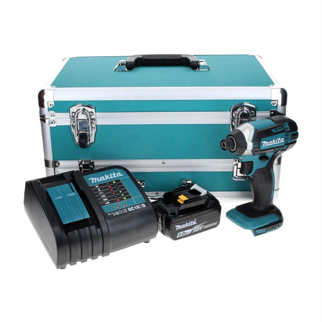 Makita DTD 152 SG1TX Avvitatore ad impulsi a batteria 18V 165Nm + 1x Batteria 6,0 Ah + Caricabatterie + Set 70 punte avvit./forat. + Valigetta in alluminio TX