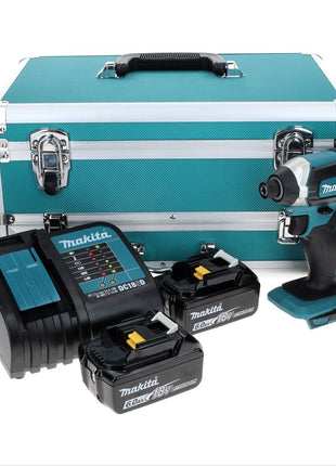 Makita DTD 152 SGTX Akku Schlagschrauber 18 V 165 Nm + 2x Akku 6,0 Ah + Ladegerät + 70 tlg. Bit Bohrer Set + TX Alu Koffer