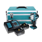 Makita DTD 156 STTX clé à chocs sans fil 18 V 155 Nm + 2 batteries 5,0 Ah + chargeur + jeu de 70 forets + mallette en aluminium TX