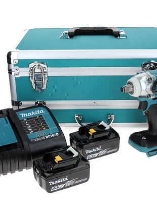 Makita DTW 285 SGTX llave de impacto a batería 18 V 280 Nm 1/2" sin escobillas + 2x baterías 6,0 Ah + cargador + juego de brocas de 70 piezas + maletín de aluminio TX