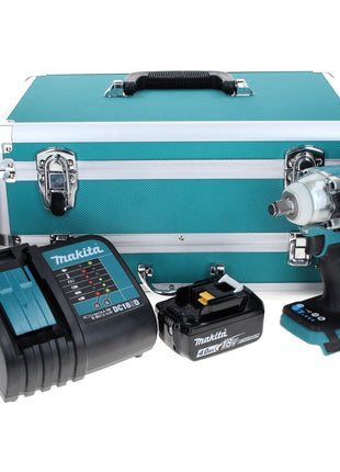 Makita DTW 300 SM1TX Visseuse à chocs sans fil 18 V 330 Nm 1/2" Brushless + 1x Batterie 4.0 Ah + Chargeur + Jeu de mèches 70 pièces + Mallette TX