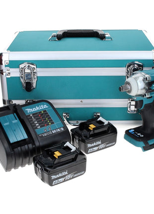 Makita DTW 300 SMTX Akku Schlagschrauber 18 V 330 Nm 1/2" Brushless + 2x Akku 4,0 Ah + Ladegerät + 70 tlg. Bit Bohrer Set + TX Alu Koffer