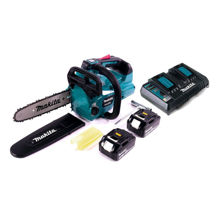 Makita DUC 256 PG Motosega a batteria 36 V ( 2x 18 V ) Brushless 25 cm + 2x batteria 6,0 Ah + doppio caricabatteria