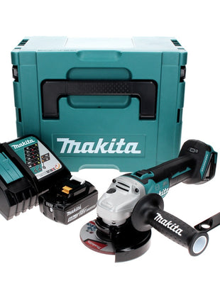 Makita DGA 506 RT1J Akku Winkelschleifer 18 V 125 mm Brushless + 1x Akku 5,0 Ah + Ladegerät + Makpac