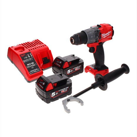 Taladro percutor inalámbrico Milwaukee M18 ONEPD2-502C 18 V 135 Nm Brushless One Key Bluetooth + 2x baterías 5,0 Ah + cargador