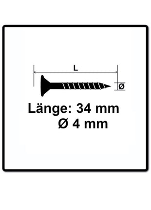 Tornillo para pizarra cabeza especial SPAX 4,0 x 34 mm 500 piezas (35704015801001) Torx T-Star Plus T20 rosca parcial Wirox 4Cut