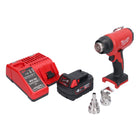 Soplador de aire caliente a batería Milwaukee M18 BHG-401 18 V 470 °C + 1x batería 4,0 Ah + cargador