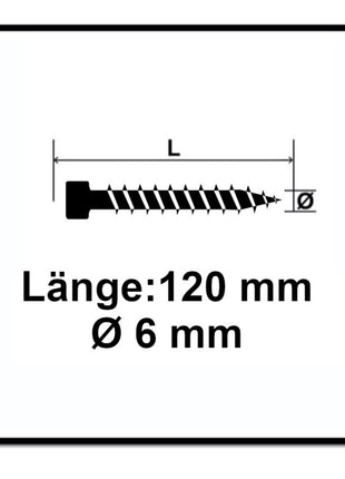 SPAX IN.FORCE Schraube 6,0 x 120 mm 100 Stk. ( 1211010601205 ) Torx T-STAR Plus T30 Vollgewinde Zylinderkopf WIROX 4CUT Bohrspitze