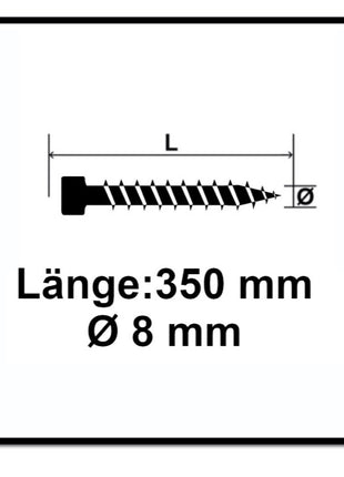 SPAX IN.FORCE Schraube 8,0 x 350 mm 50 Stk. Torx T-STAR Plus T40 ( 1221010803505 ) Vollgewinde Zylinderkopf WIROX CUT Bohrspitze