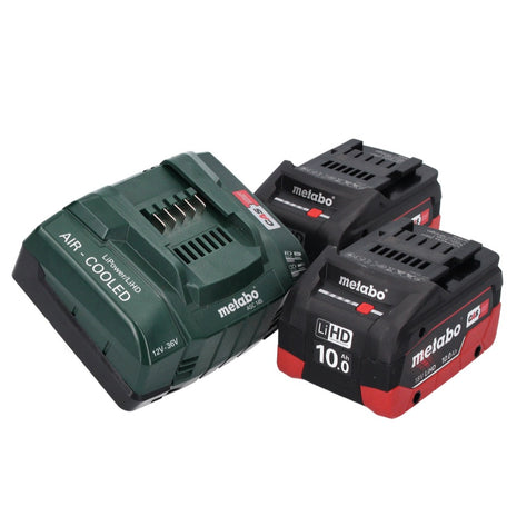 Set base Metabo 18 V 2x batteria ricaricabile 10,0 Ah LIHD + caricatore ASC 145 Sistema CAS