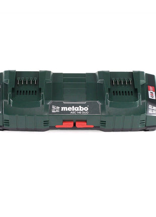 Metabo Set de batteries 18V : 2x Batteries 10,0Ah LIHD + Chargeur double ASC 145 DUO - Système CAS