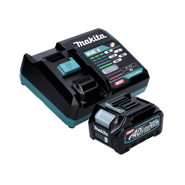 Kit di alimentazione Makita 40 V max. con batteria BL 4025 2,5 Ah XGT ( 191B36-3 ) + caricatore rapido DC 40 RA XGT LXT ( 191E07-8 )